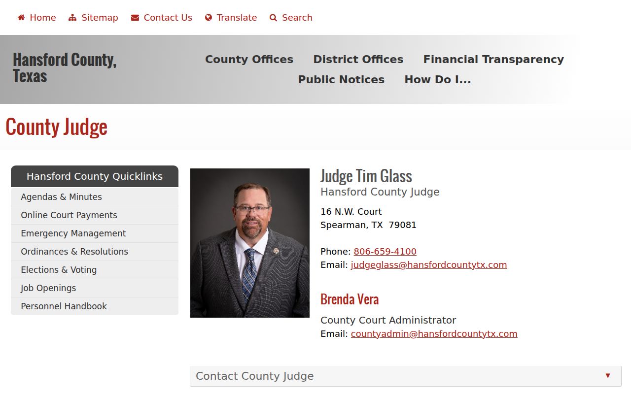 Hansford County Court warrant record office information